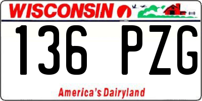 WI license plate 136PZG