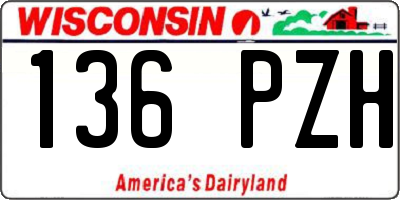 WI license plate 136PZH