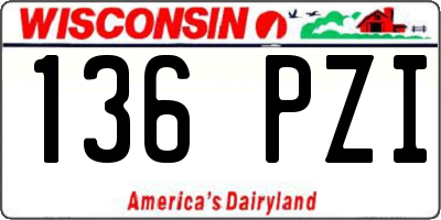 WI license plate 136PZI