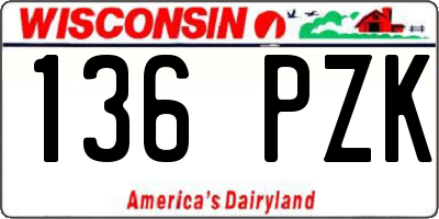 WI license plate 136PZK