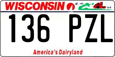 WI license plate 136PZL