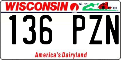 WI license plate 136PZN