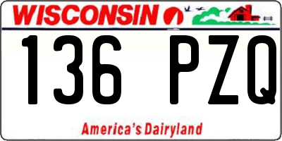 WI license plate 136PZQ