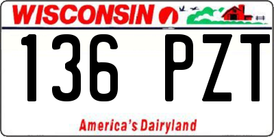 WI license plate 136PZT