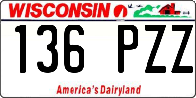 WI license plate 136PZZ