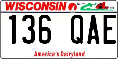 WI license plate 136QAE