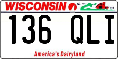 WI license plate 136QLI