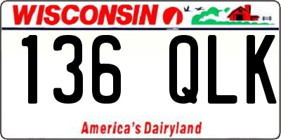 WI license plate 136QLK