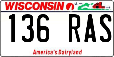 WI license plate 136RAS