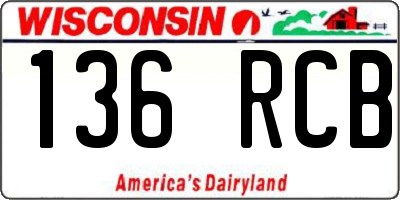 WI license plate 136RCB