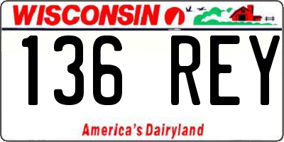 WI license plate 136REY