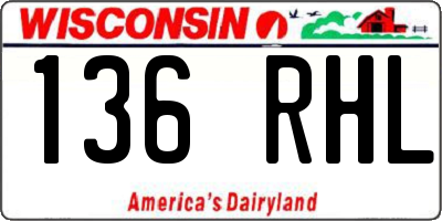 WI license plate 136RHL