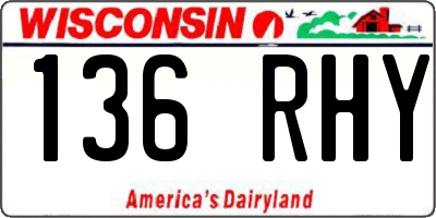 WI license plate 136RHY