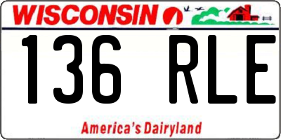 WI license plate 136RLE