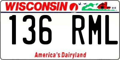 WI license plate 136RML