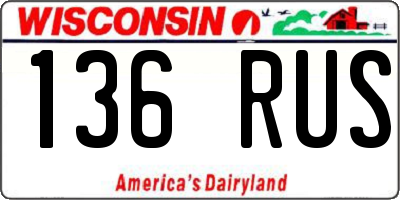 WI license plate 136RUS