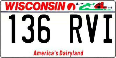 WI license plate 136RVI