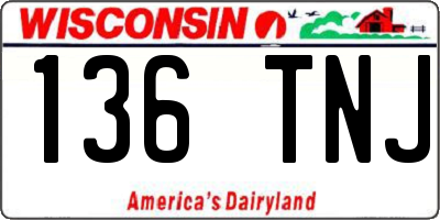 WI license plate 136TNJ