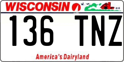 WI license plate 136TNZ