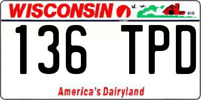 WI license plate 136TPD