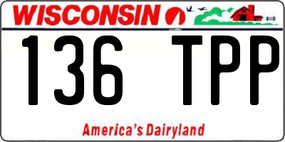 WI license plate 136TPP