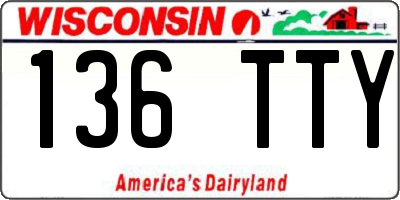 WI license plate 136TTY