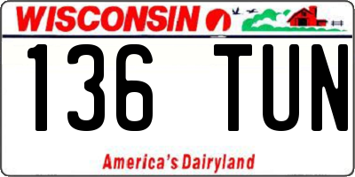WI license plate 136TUN
