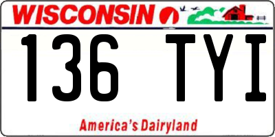 WI license plate 136TYI