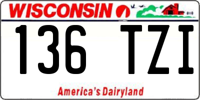 WI license plate 136TZI