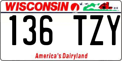 WI license plate 136TZY