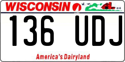 WI license plate 136UDJ