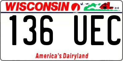 WI license plate 136UEC
