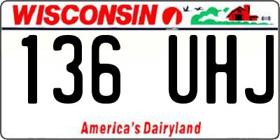 WI license plate 136UHJ