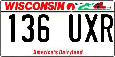 WI license plate 136UXR
