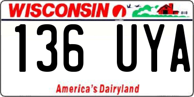 WI license plate 136UYA