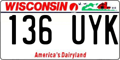 WI license plate 136UYK