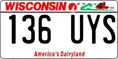 WI license plate 136UYS
