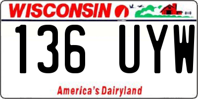 WI license plate 136UYW