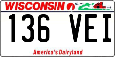 WI license plate 136VEI