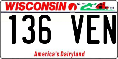 WI license plate 136VEN