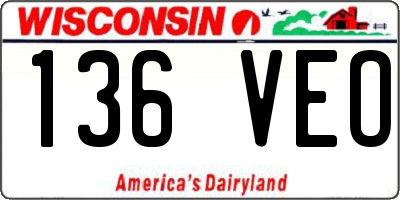 WI license plate 136VEO