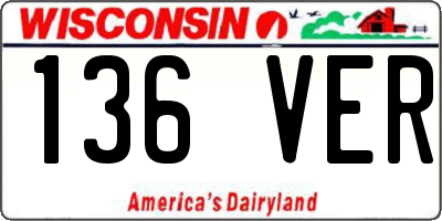 WI license plate 136VER