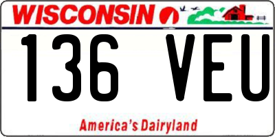 WI license plate 136VEU