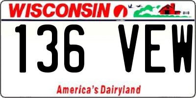 WI license plate 136VEW