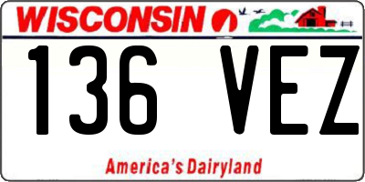 WI license plate 136VEZ