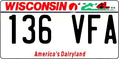 WI license plate 136VFA
