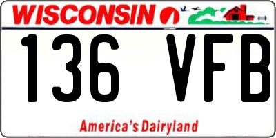 WI license plate 136VFB