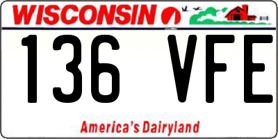 WI license plate 136VFE