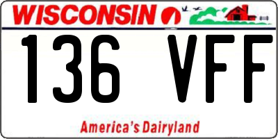 WI license plate 136VFF