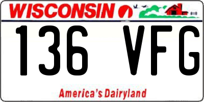 WI license plate 136VFG